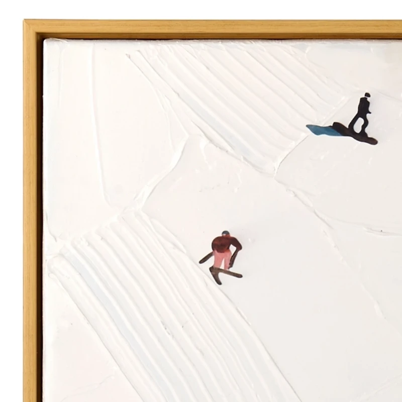 Stucco Snow Days Framed Canvas Art