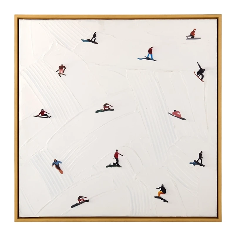 Stucco Snow Days Framed Canvas Art