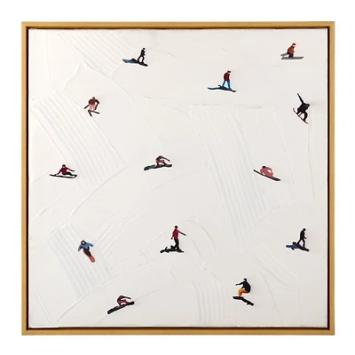 Stucco Snow Days Framed Canvas Art