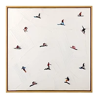 Stucco Snow Days Framed Canvas Art