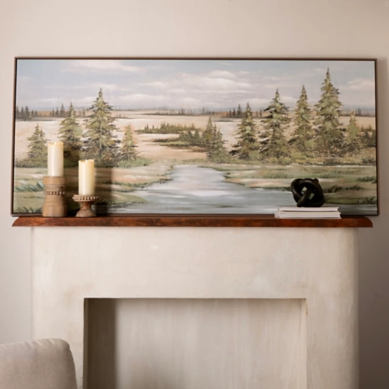Whispering Pines Framed Canvas Art Print