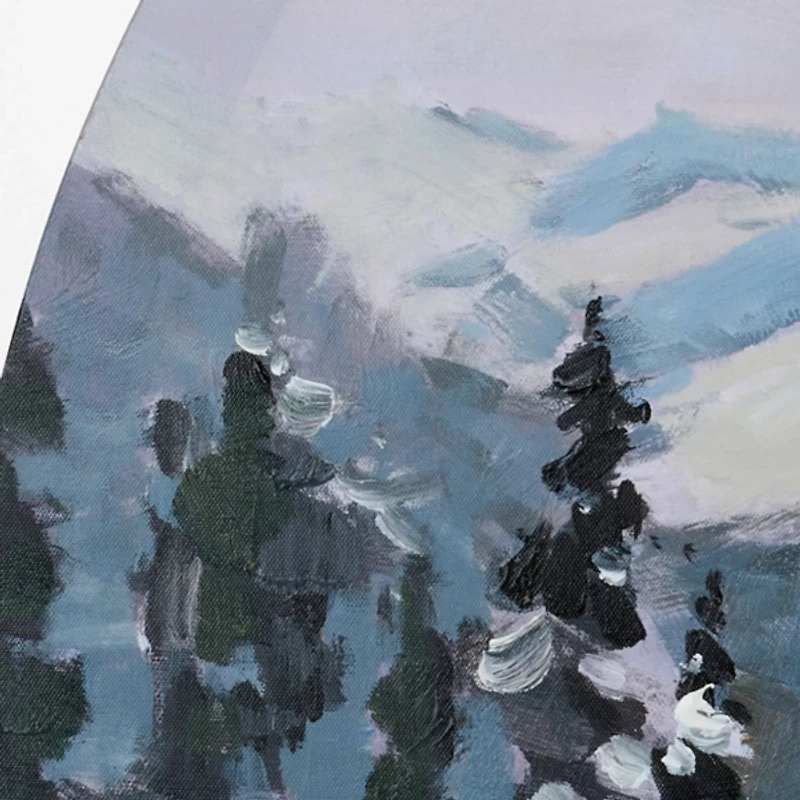 Round Snowy Mountain Canvas Art Print