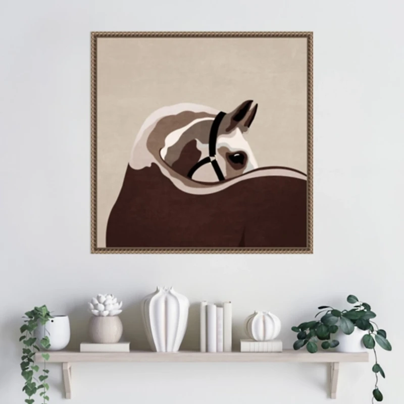 Boho Western Horse Framed Canvas Art Print