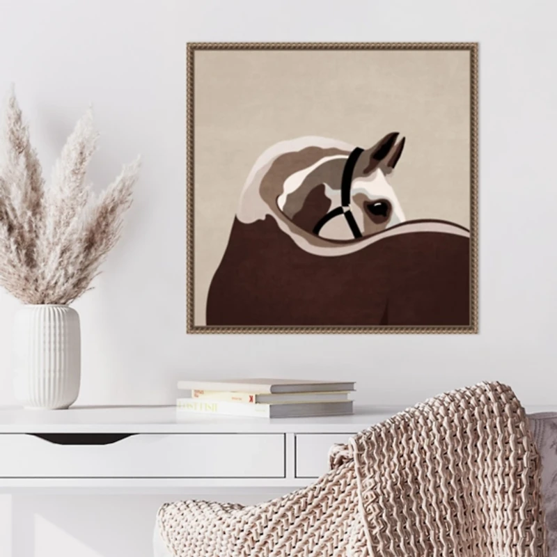 Boho Western Horse Framed Canvas Art Print