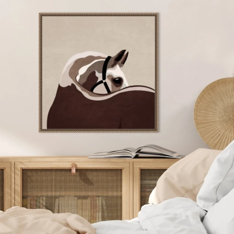 Boho Western Horse Framed Canvas Art Print