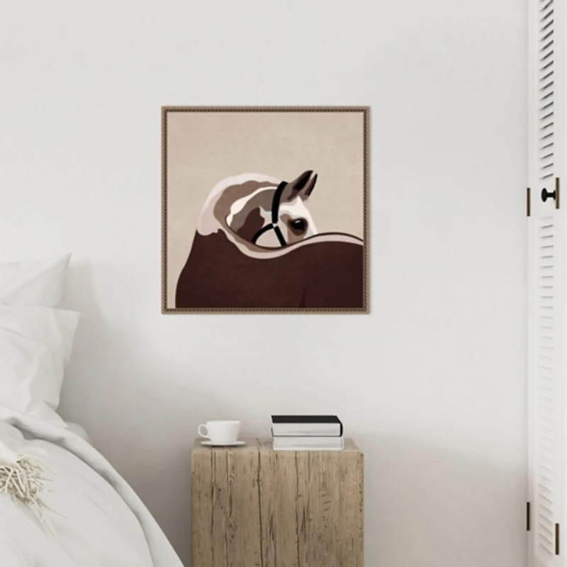 Boho Western Horse Framed Canvas Art Print