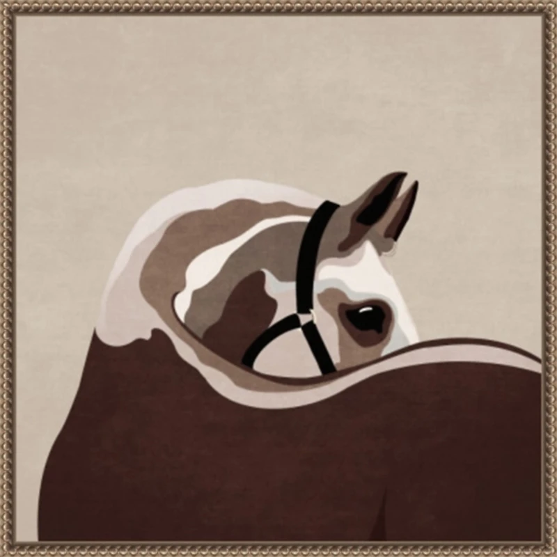 Boho Western Horse Framed Canvas Art Print