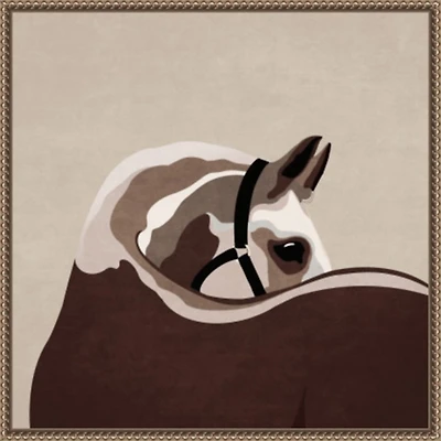 Boho Western Horse Framed Canvas Art Print