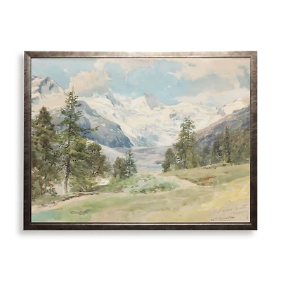 Watercolor Mountain Landscape Framed Art Print