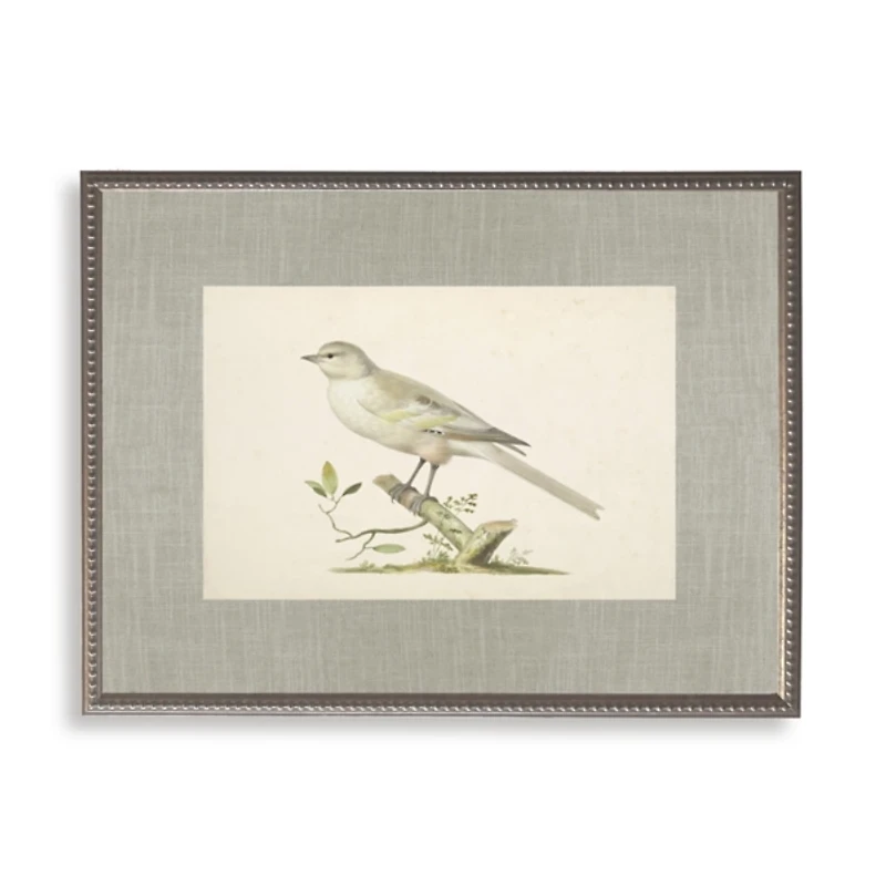 Cream Bird Linen Framed Art Print