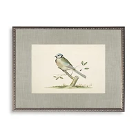 Blue Bird Linen Framed Art Print