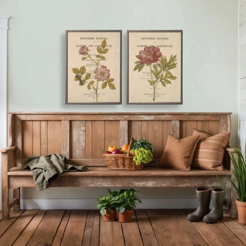 Peony Book Page Framed Art Print