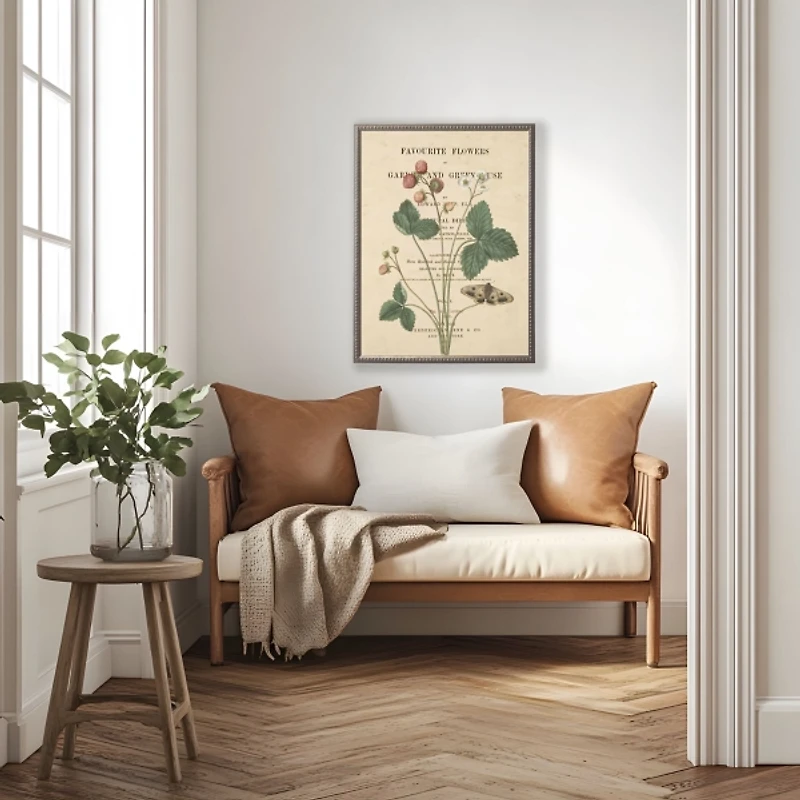 Strawberries Book Page Framed Art Print