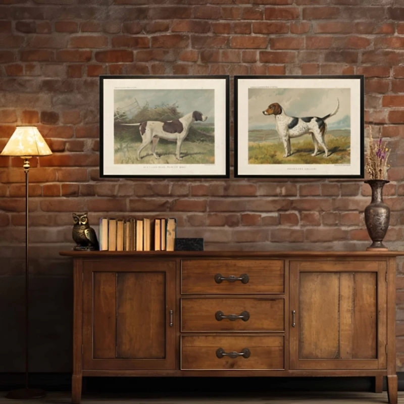 Foxhound Bookplate Framed Art Print