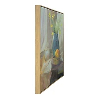 Still Life Vase & Lemons Framed Canvas Art Print