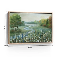 Meandering Stream Framed Canvas Art Print