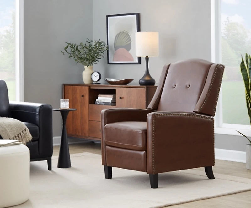 Stanley Brown Faux Leather Recliner