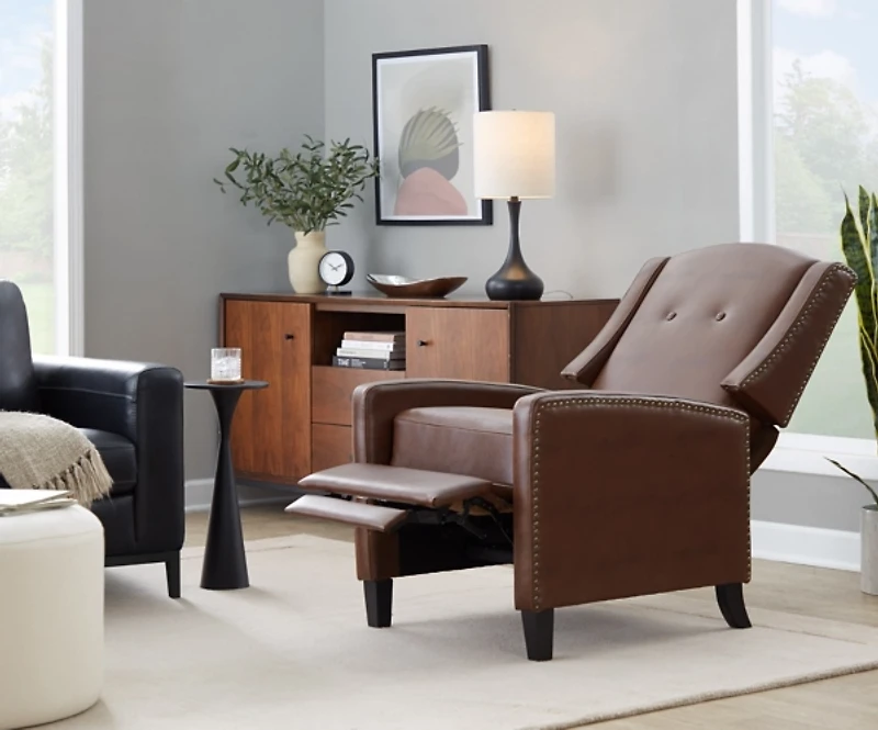 Stanley Brown Faux Leather Recliner