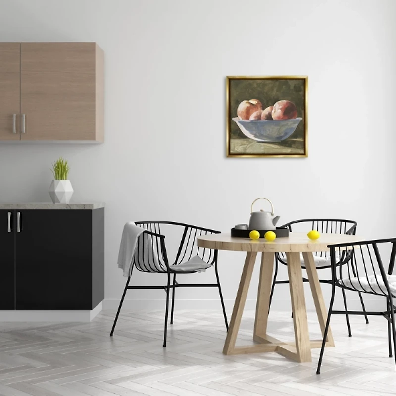 Apples in a Bowl Framed Canvas Art Print, 25x25