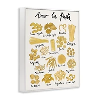 Amo La Pasta Framed Canvas Art Print
