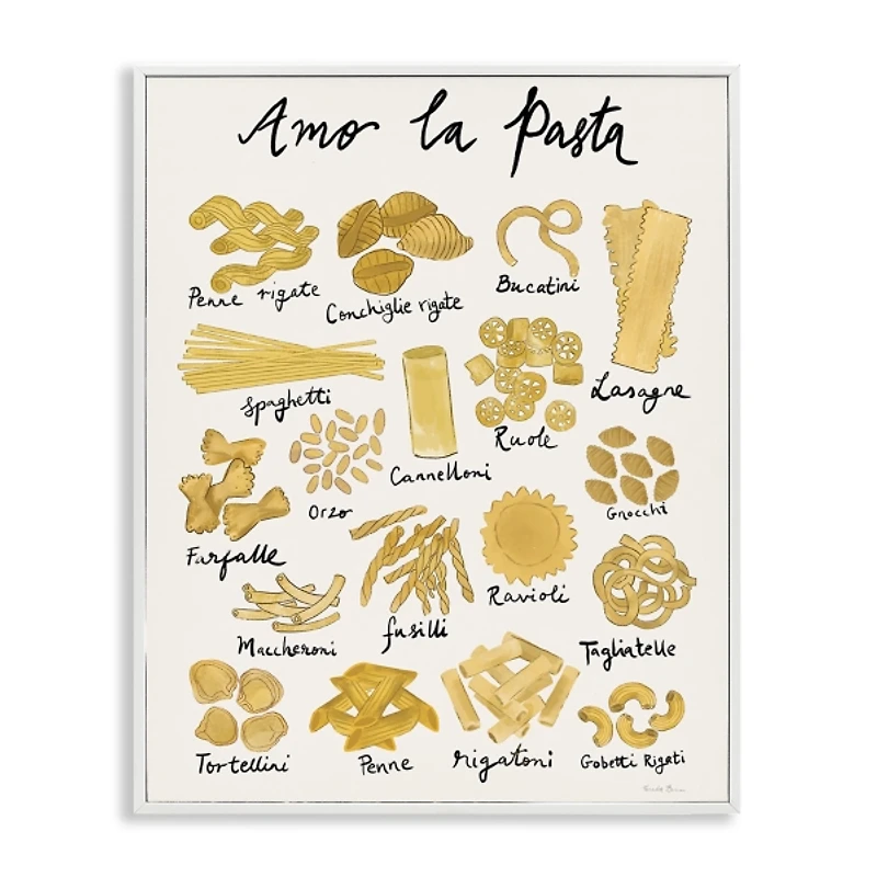 Amo La Pasta Framed Canvas Art Print
