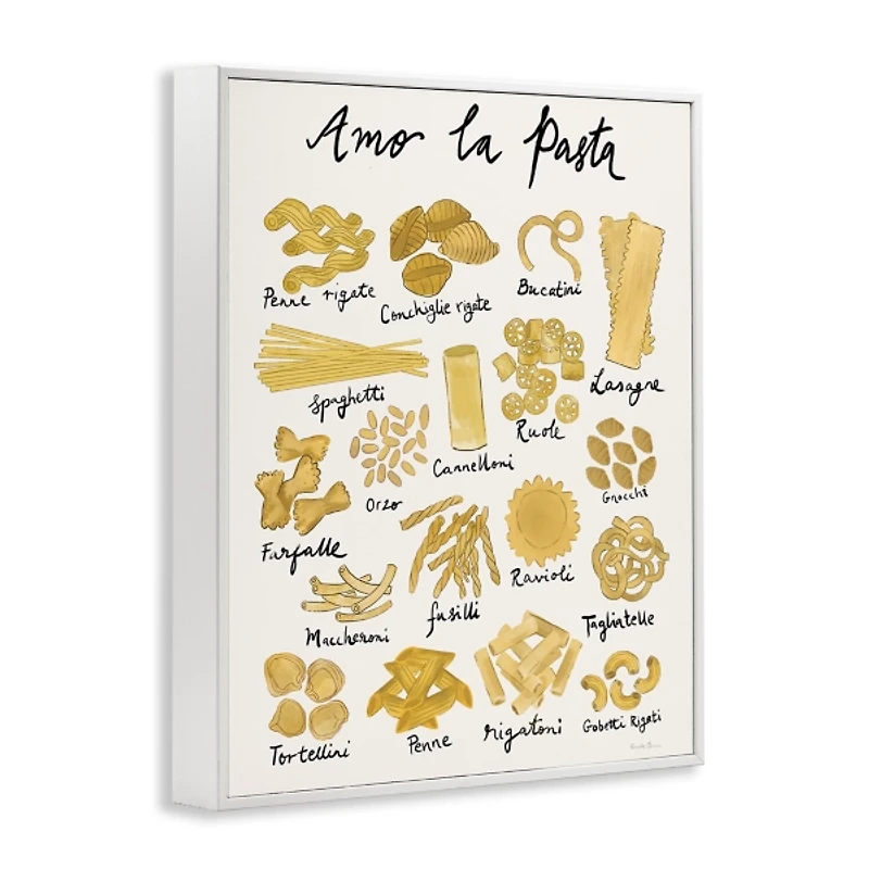 Amo La Pasta Framed Canvas Art Print, 16x20