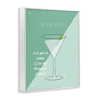 Modern Martini Recipe Framed Canvas Print