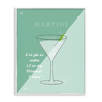 Modern Martini Recipe Framed Canvas Print