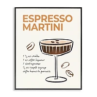 Espresso Martini Recipe Framed Canvas Print