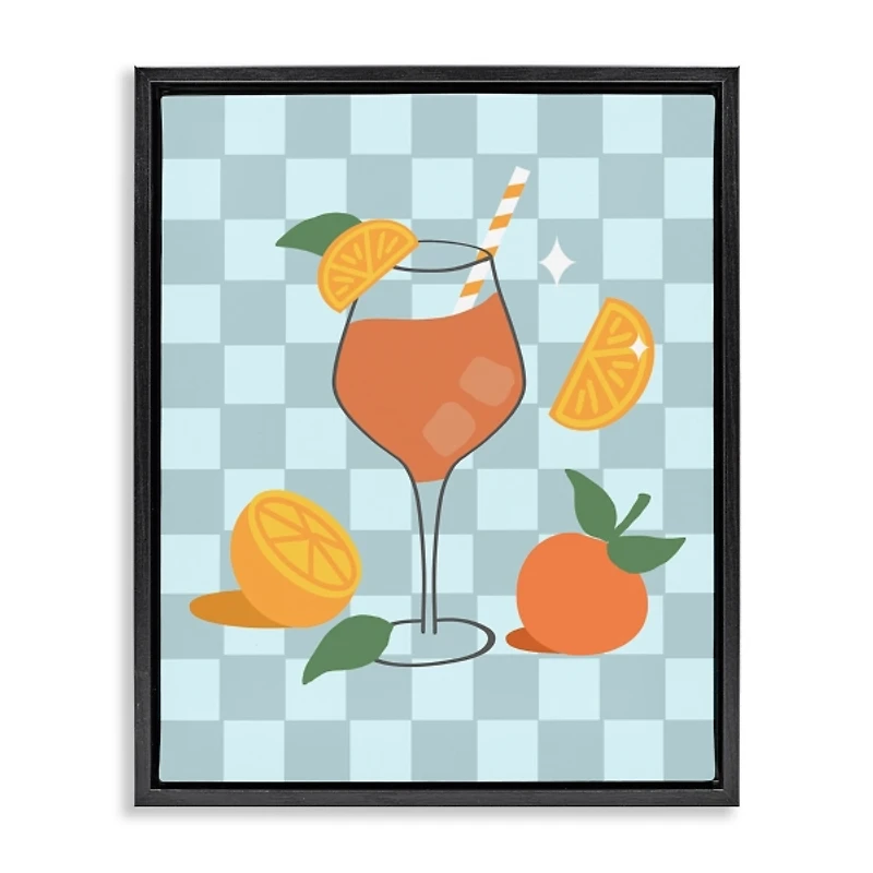 Checkered Spritz Framed Canvas Art Print