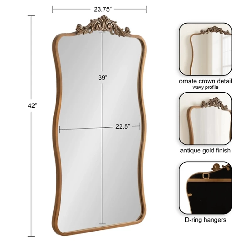 Gold Baroque Wavy Wall Mirror