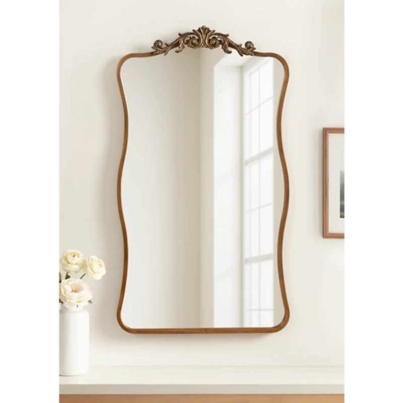 Gold Baroque Wavy Wall Mirror