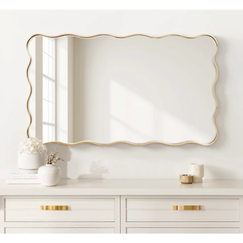 Gold Viona Scalloped Wall Mirror