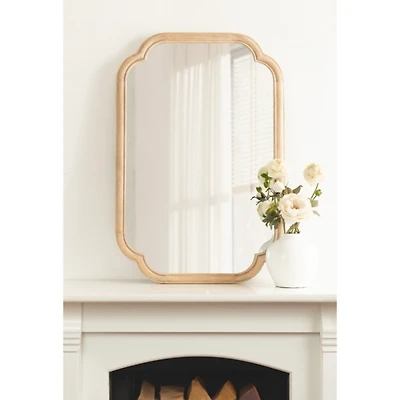Natural Scalloped Corners Wall Mirror