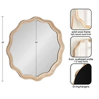 Round Natural Hatherleigh Scalloped Wall Mirror