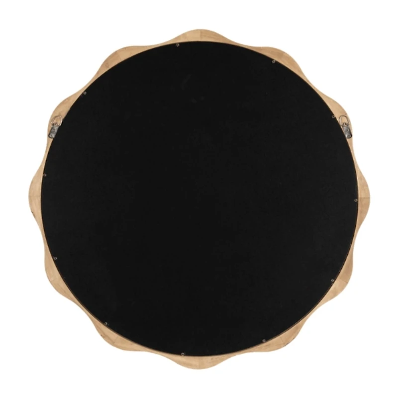 Round Natural Hatherleigh Scalloped Wall Mirror