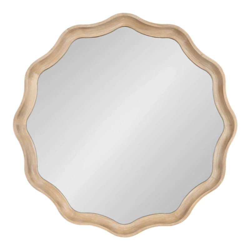Round Natural Hatherleigh Scalloped Wall Mirror