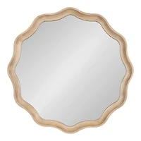 Round Natural Hatherleigh Scalloped Wall Mirror