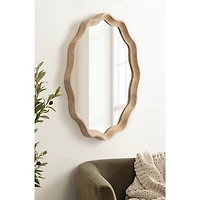 Round Natural Hatherleigh Scalloped Wall Mirror