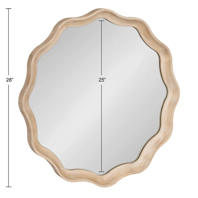 Round Natural Hatherleigh Scalloped Wall Mirror