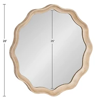 Round Natural Hatherleigh Scalloped Wall Mirror