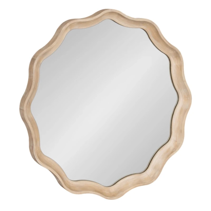 Round Natural Hatherleigh Scalloped Wall Mirror