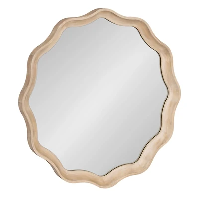 Round Natural Hatherleigh Scalloped Wall Mirror