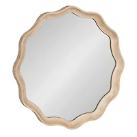 Round Natural Hatherleigh Scalloped Wall Mirror