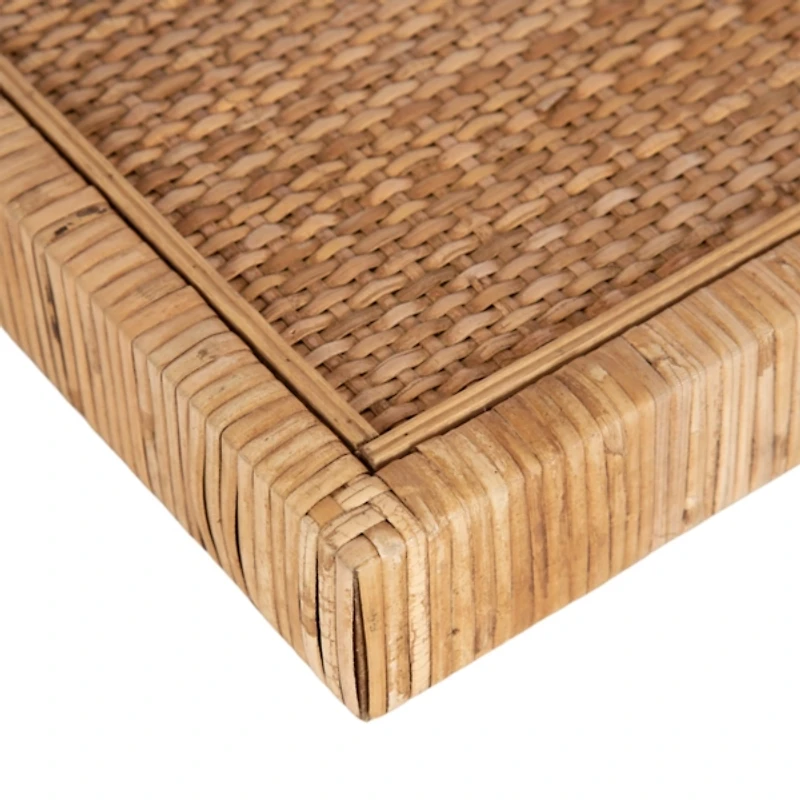 Natural Rattan Floating Wall Shelves, Set of 2