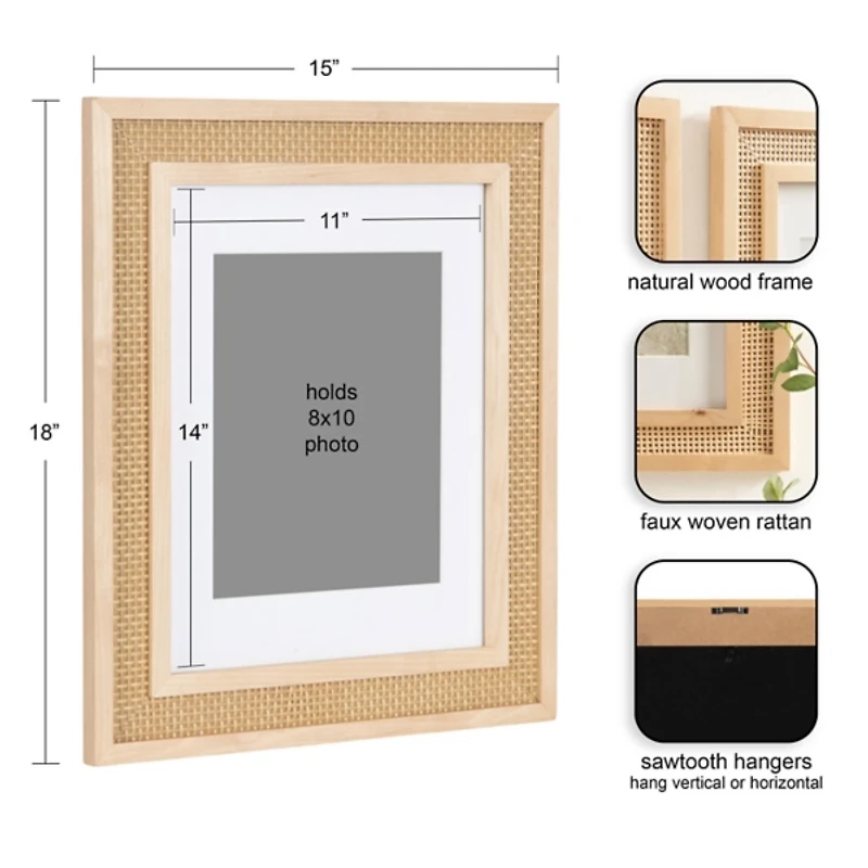 Corah Natural Rattan 2-pc. Gallery Wall Frame Set