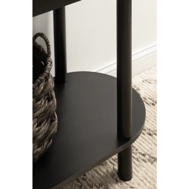 Black Wood Koji Capsule Console Table