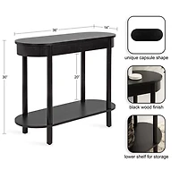 Black Wood Koji Capsule Console Table