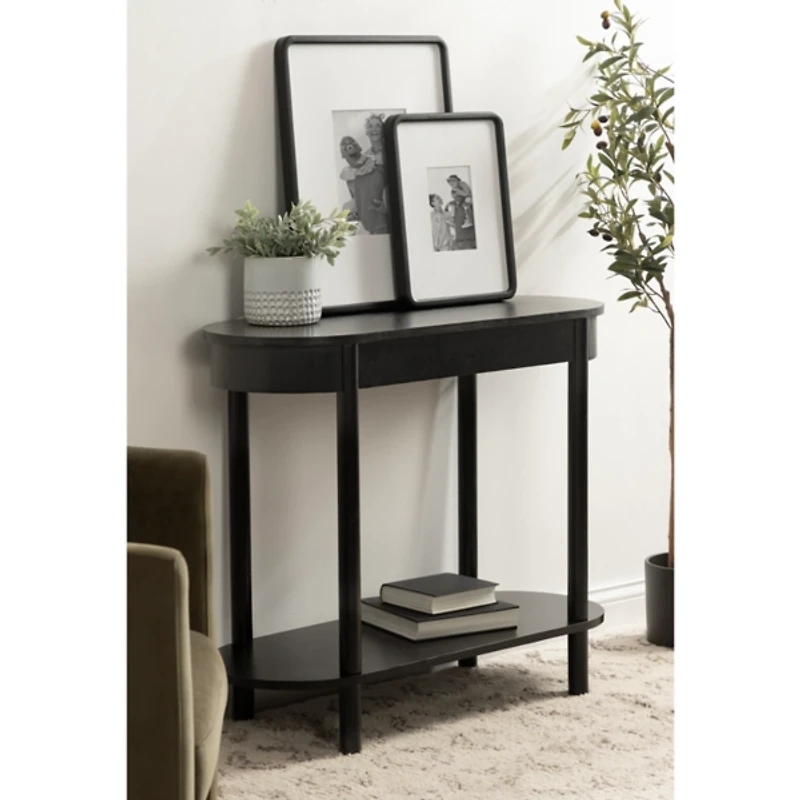 Black Wood Koji Capsule Console Table