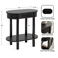 Black Wood Koji Capsule Side Table